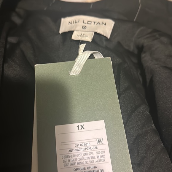 Nili Lotan x Target Women's Pinstripe Classic Blazer - Anthracite Black 1X - Picture 5 of 5